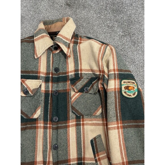 VTG 1980's Manor House Plaid Flanne Lined Shacket Shirt Jacket M Yellowstone - Picture 2 of 11